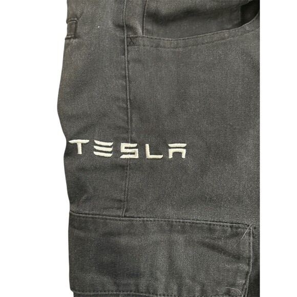 TESLA Men’s Factory Embroidered Logo Cargo Tactical Black Work Pants. 28x28 - Picture 5 of 10